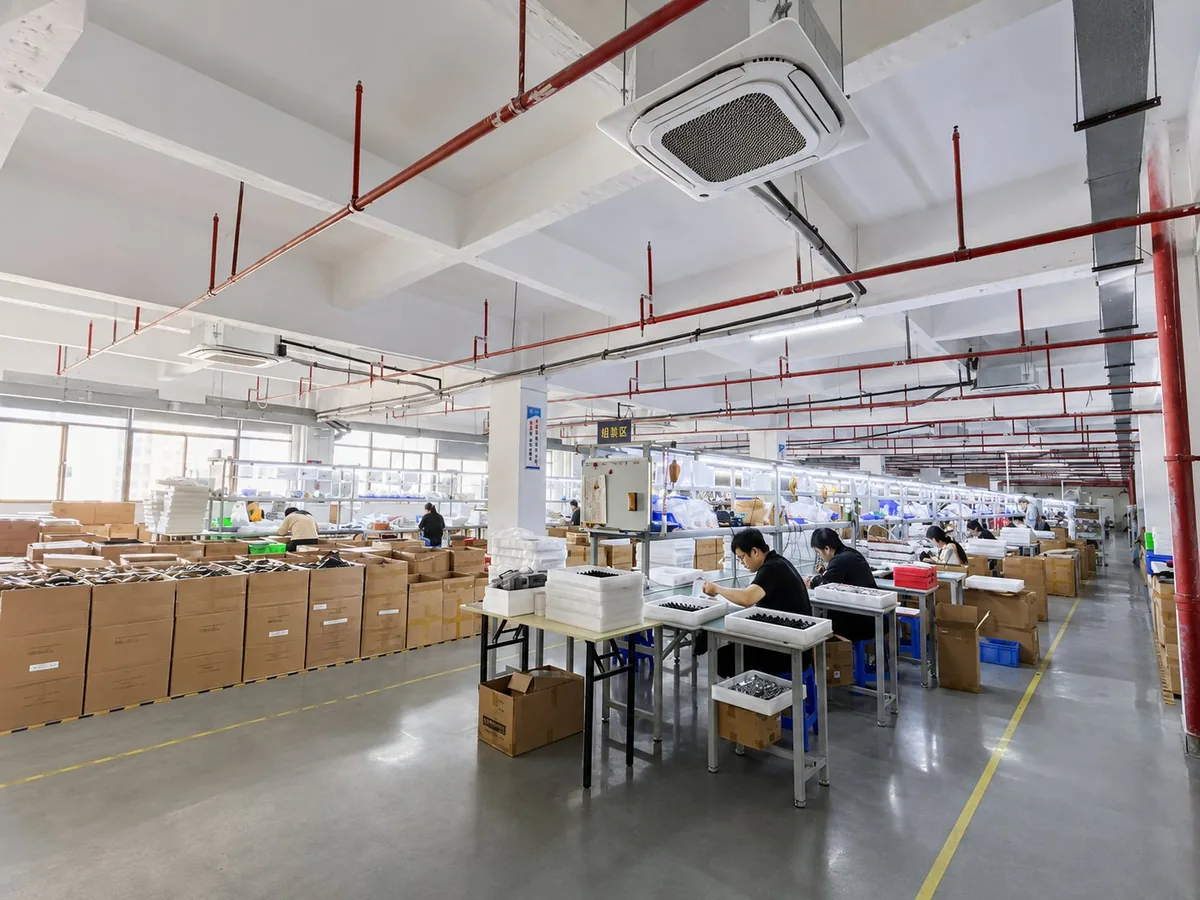 Camera assembly line at the AtBingo factory in Longhua, Shenzhen
