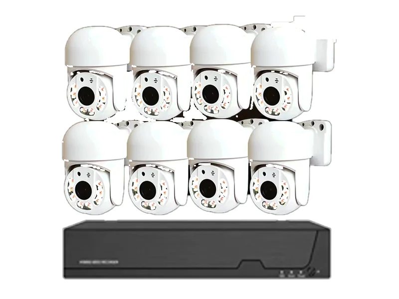 Eight AHD speed dome cameras with an 8-channel DVR