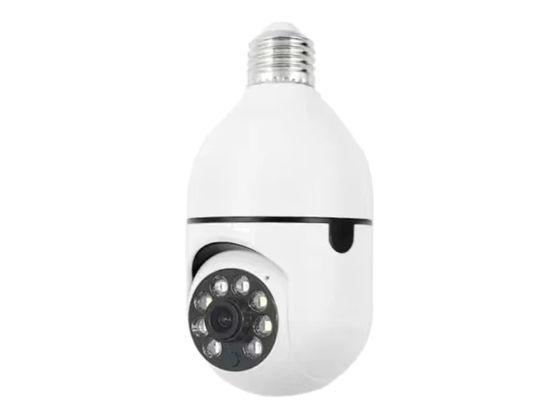 E27 screw-in bulb camera with a 360 degree pan head