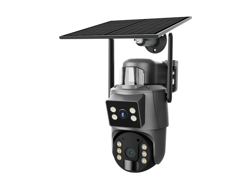 Ubox solar — Solar gun-ball — PIR + AI human, sound & light alarm